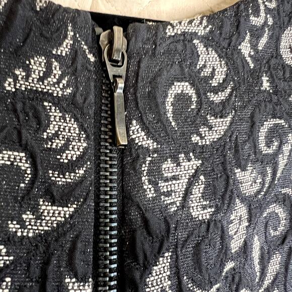 Zara Made in Spain Women Large Damask Quilted Blazer Jacket Paisley Business - Picture 6 of 10